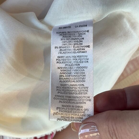 Hutch Anthropologie Kalyn Halter Dress Size 12 Faux Wrap Fringe - Picture 10 of 12